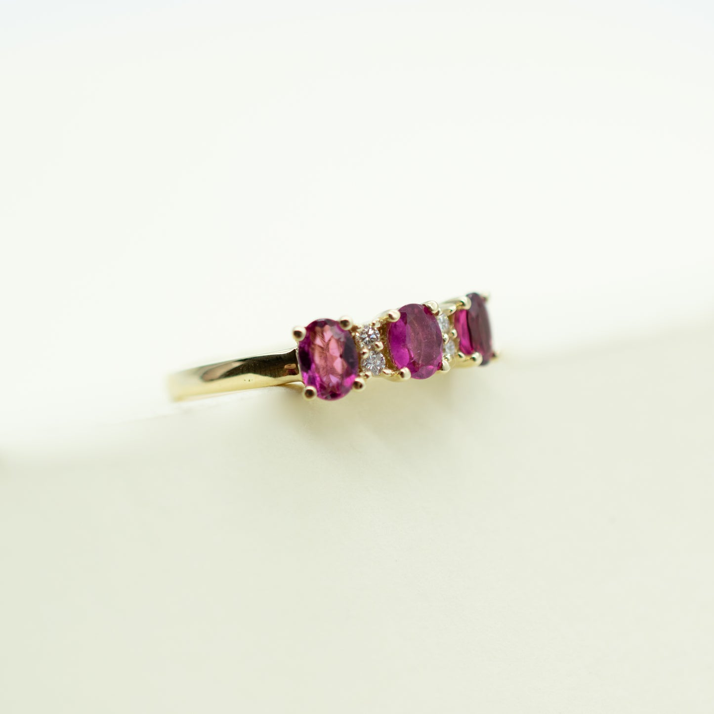 Anillo turmalinas rosa